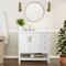 Flash Furniture Vega 36-in. Vanity w/Sink, Storage Cabinet w/Soft Close Doors, Open Shelf and 3 Drawers, White/Gold FS-VEGA36-KD-WH-GLD-GG - alternate 1